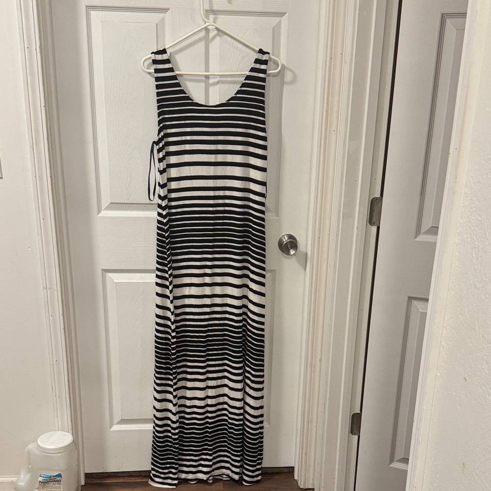 Merona Black and White Striped Maxi Dress